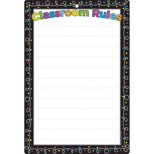 Smart Poly&#x2122; Chalk Dots with Loops Classroom Rules Chart w/Grommet, 10ct.